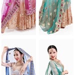 Indian Sari Scarf Mesh Embroidery Ethnic India Pakistan Clothing Silk Headscarf Muslim Shawl Hijab Scarves Women (Only Dupattas)