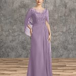 Mother of the Bride Dresses for Wedding Party Dress Long Chiffon Lace Applique Wedding Guest Dresses