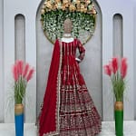 Women Lehenga Kurta with Dupatta Set Hot Red Kurta Kurti Sets