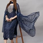 Women's Cotton Blend Kurti Pant Set Indian Salwar Kameez Suit