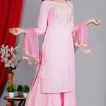 Pink Salwar Kameez Sharara Suit Indian Wedding Dress Pink Floral Kurtas