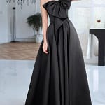 Elegant Temperament Prom Vestidos Bow Draped One-shoulder Strapless Cross Lace Up Graduation Dress Trendy Party Evening Dresses