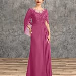 Mother of the Bride Dresses for Wedding Party Dress Long Chiffon Lace Applique Wedding Guest Dresses