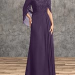 Mother of the Bride Dresses for Wedding Party Dress Long Chiffon Lace Applique Wedding Guest Dresses