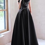 Elegant Temperament Prom Vestidos Bow Draped One-shoulder Strapless Cross Lace Up Graduation Dress Trendy Party Evening Dresses