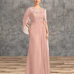 Mother of the Bride Dresses for Wedding Party Dress Long Chiffon Lace Applique Wedding Guest Dresses