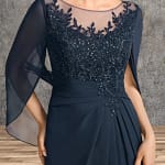 Mother of the Bride Dresses for Wedding Party Dress Long Chiffon Lace Applique Wedding Guest Dresses