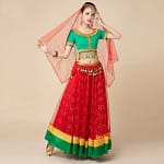 New Women's Indian Boho Bollywood Belly Dance Hippie Gypsy Dress Belly Dance Costume Top Long Skirt  Belt Sari headpiece Blue