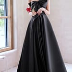 Elegant Temperament Prom Vestidos Bow Draped One-shoulder Strapless Cross Lace Up Graduation Dress Trendy Party Evening Dresses