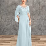 Mother of the Bride Dresses for Wedding Party Dress Long Chiffon Lace Applique Wedding Guest Dresses