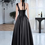 Elegant Temperament Prom Vestidos Bow Draped One-shoulder Strapless Cross Lace Up Graduation Dress Trendy Party Evening Dresses