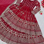 Women Lehenga Kurta with Dupatta Set Hot Red Kurta Kurti Sets