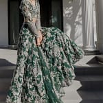 Emerald Green and Gold Lehenga Traditional Wedding Dresses Long sleeve Indian Two Pieces Lace Bridal Gown Wear rove de mariée