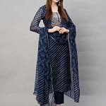 Women's Cotton Blend Kurti Pant Set Indian Salwar Kameez Suit