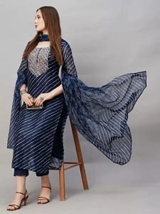 Women’s Cotton Blend Kurti Pant Set Indian Salwar Kameez Suit