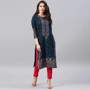 Kurtas for Women Spring Summer Women’s Indian Dress Cotton Printed Floral Ethnic Style Kurti Top South Asian Clothes