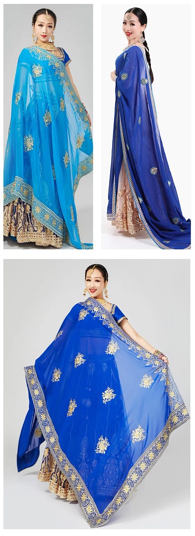 Indian Sari Scarf Mesh Embroidery Ethnic India Pakistan Clothing Silk Headscarf Muslim Shawl Hijab Scarves Women (Only Dupattas)