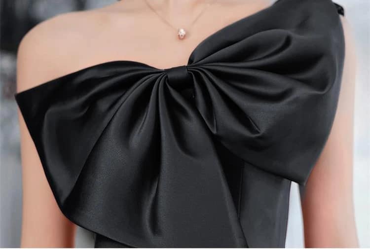 Elegant Temperament Prom Vestidos Bow Draped One-shoulder Strapless Cross Lace Up Graduation Dress Trendy Party Evening Dresses