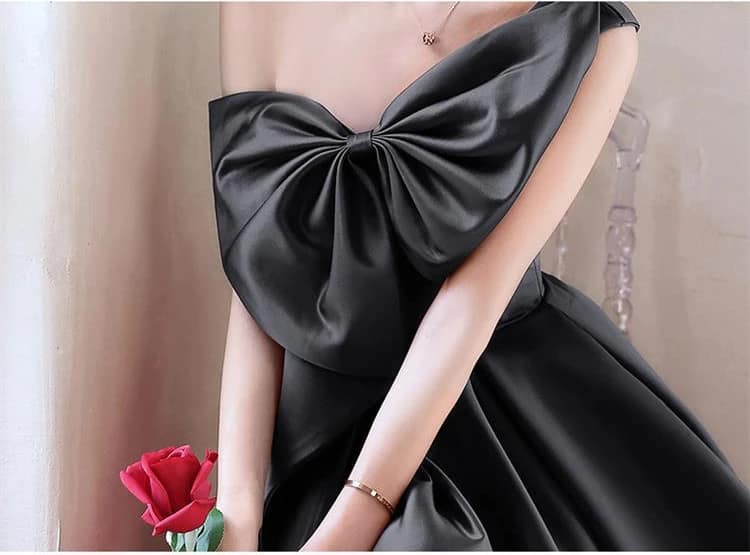 Elegant Temperament Prom Vestidos Bow Draped One-shoulder Strapless Cross Lace Up Graduation Dress Trendy Party Evening Dresses