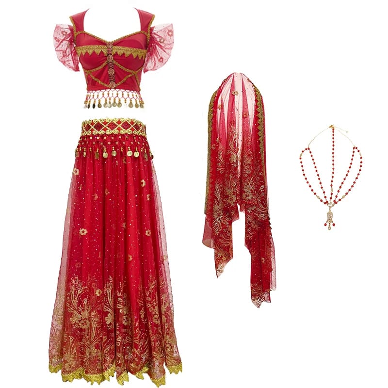 New Women's Indian Boho Bollywood Belly Dance Hippie Gypsy Dress Belly Dance Costume Top Long Skirt  Belt Sari headpiece Blue