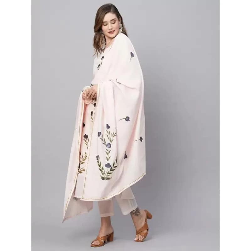 Beautiful Top Kurti Pant Dupatta Set Women Salwar Suit