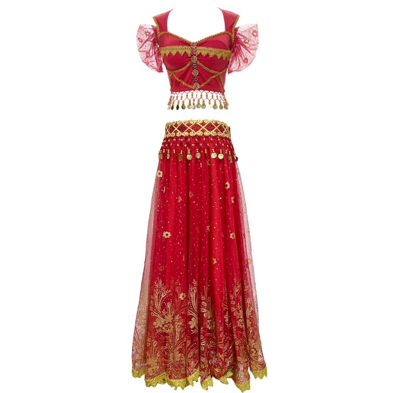 New Women's Indian Boho Bollywood Belly Dance Hippie Gypsy Dress Belly Dance Costume Top Long Skirt  Belt Sari headpiece Blue