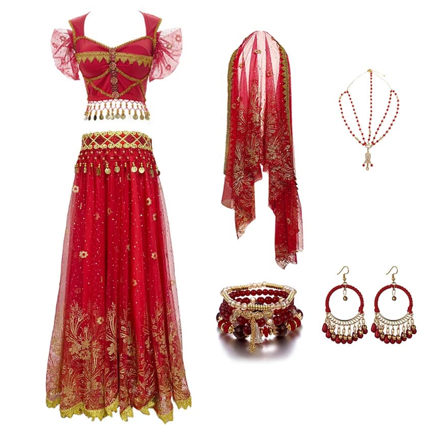 New Women's Indian Boho Bollywood Belly Dance Hippie Gypsy Dress Belly Dance Costume Top Long Skirt  Belt Sari headpiece Blue