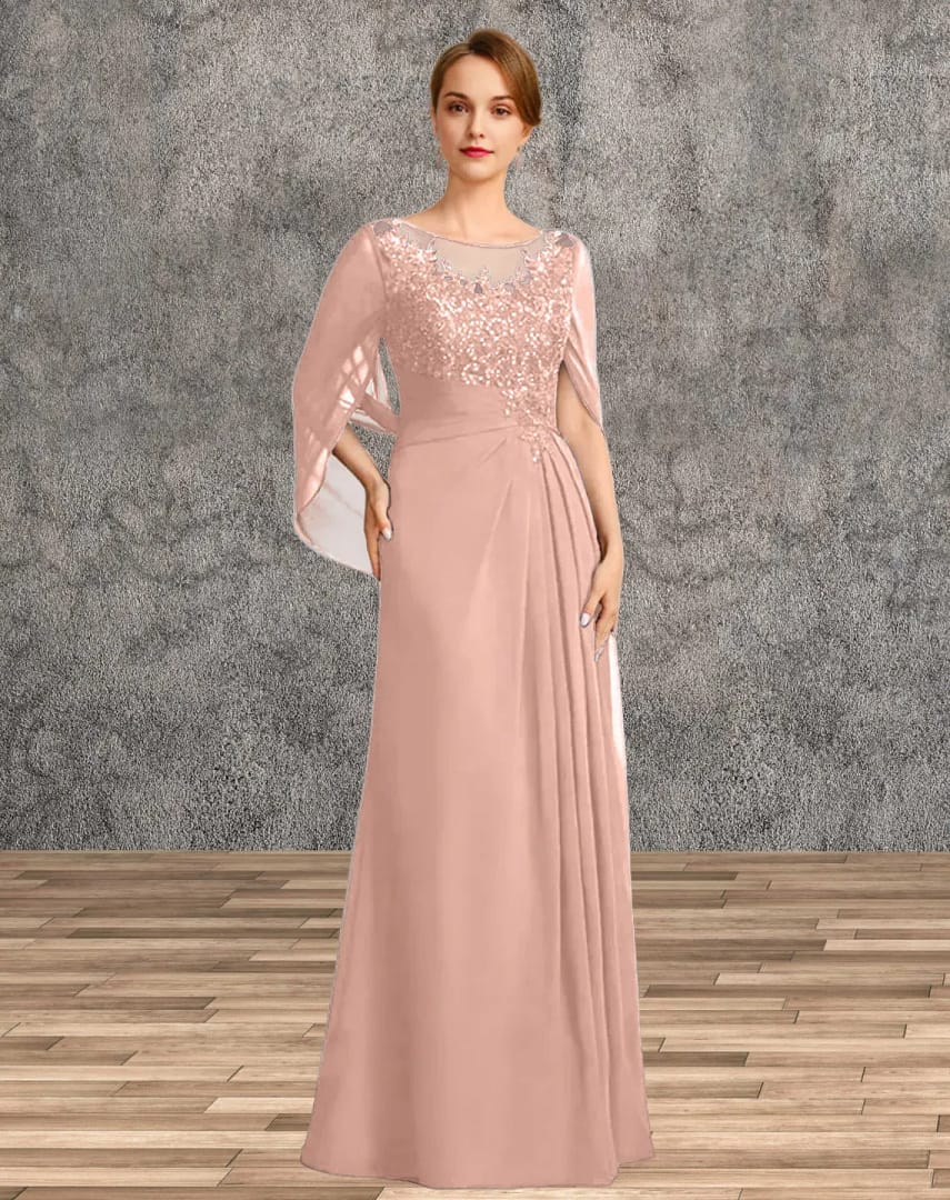 Mother of the Bride Dresses for Wedding Party Dress Long Chiffon Lace Applique Wedding Guest Dresses